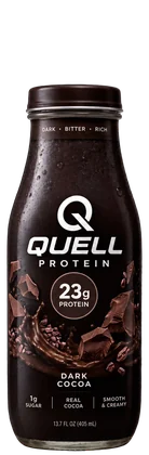 A near black QUELL glass bottle, Dark Cocoa